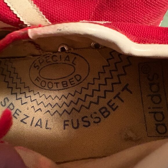 Vintage 70s Adidas Die Marke Mit Den Taiwan Red Sneakers Size 12.5 - Picture 16 of 16